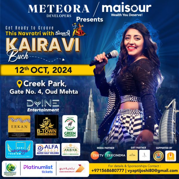 Garba Dandiya Navratri with Kairavi 2024 Live in Dubai Desi Events